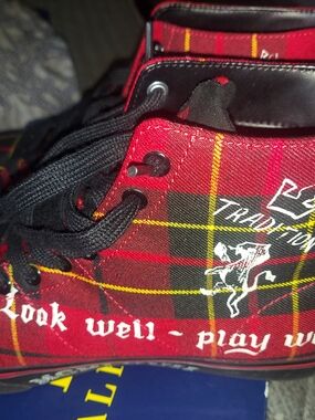 Polo by Ralph Lauren Red Black Plaid Sneakers